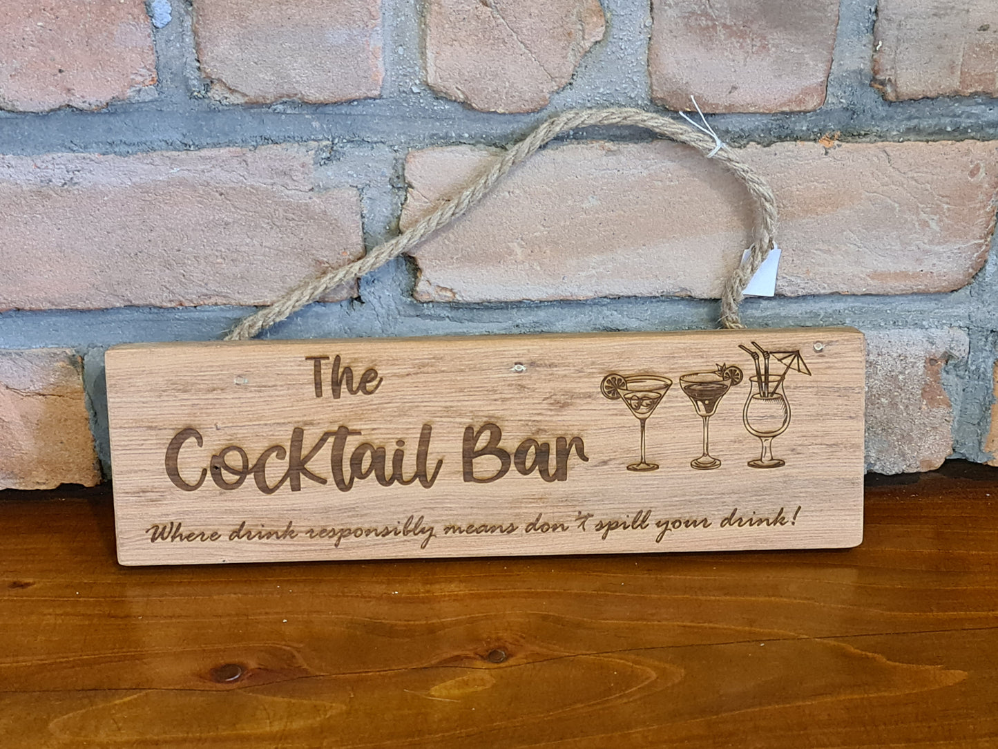 Cocktail Bar Hanging Plaque