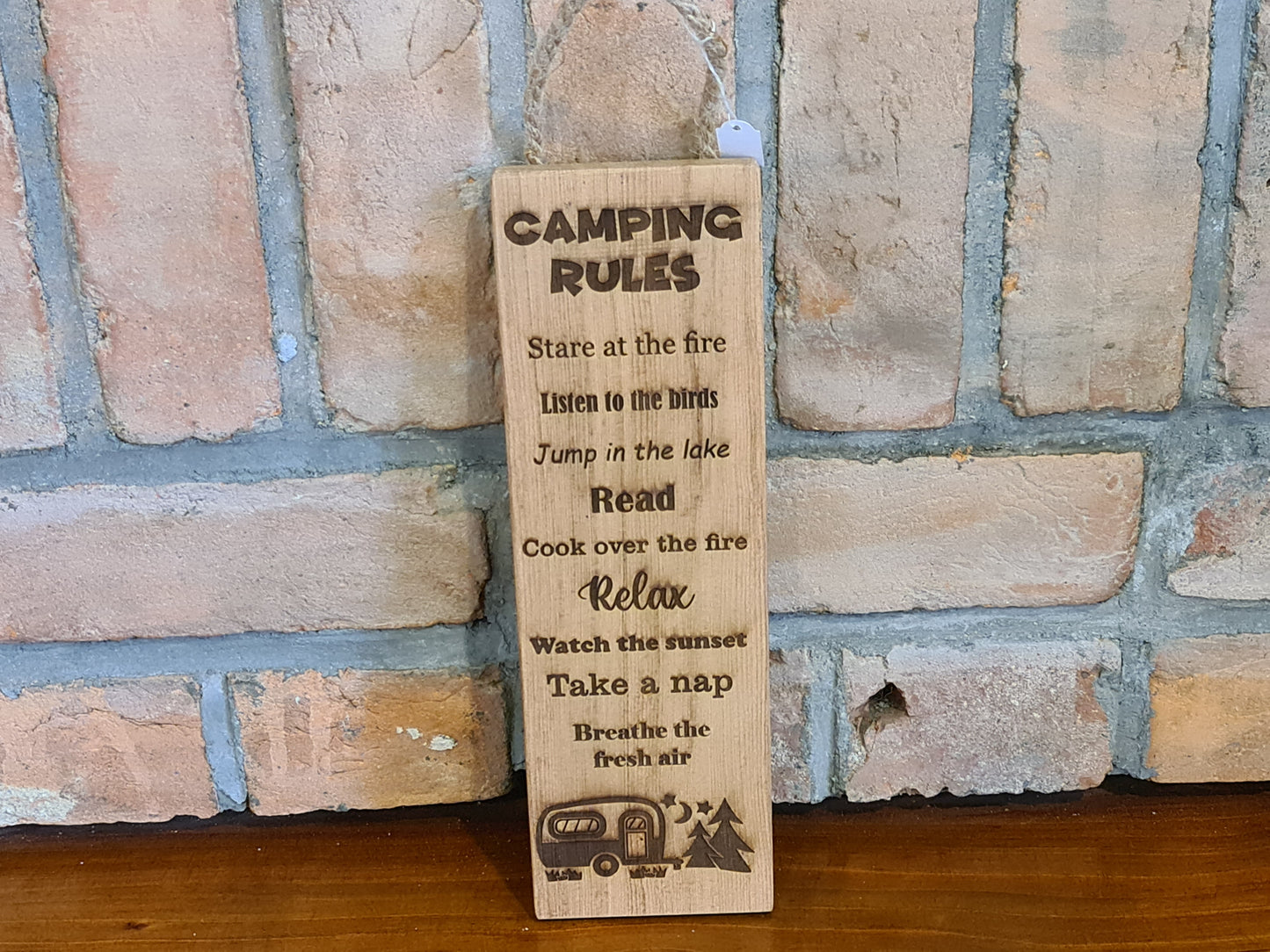 Camping Rules Hanging Plaque