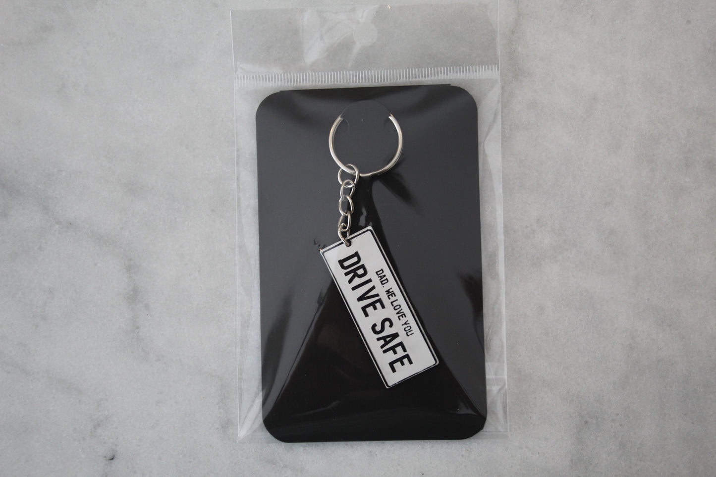 Dad Drive Safe Number Plate Keyring