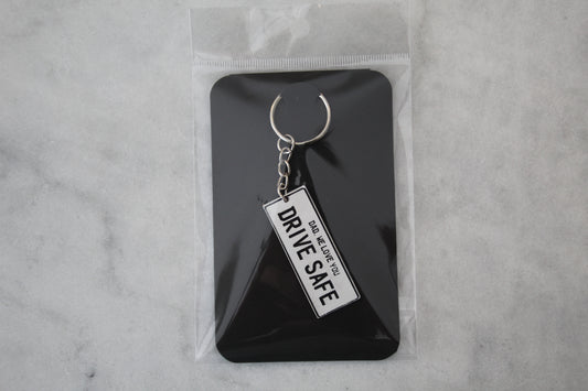 Dad Drive Safe Number Plate Keyring